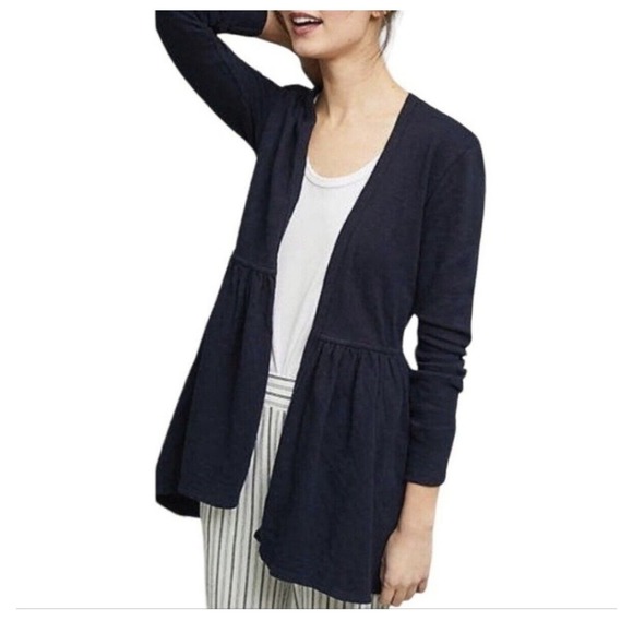 t.la Anthropologie Long Open Front Peplum Sweater Women’s Size XS Tunic Cardigan - Picture 1 of 14